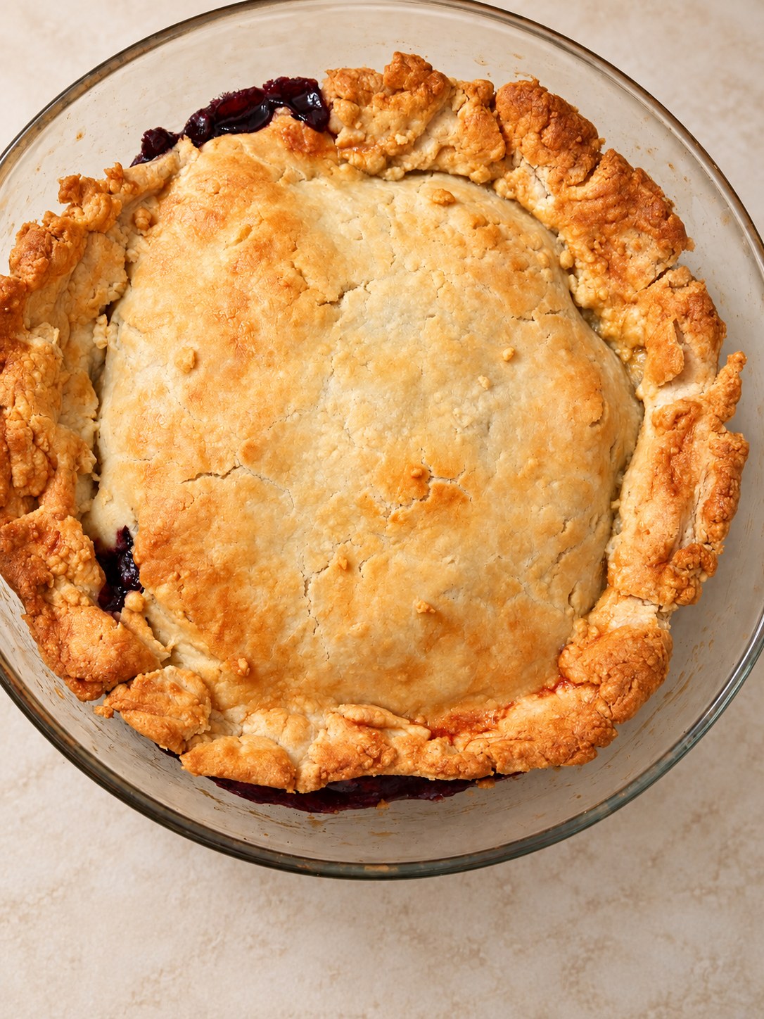 Golden blueberry cobbler